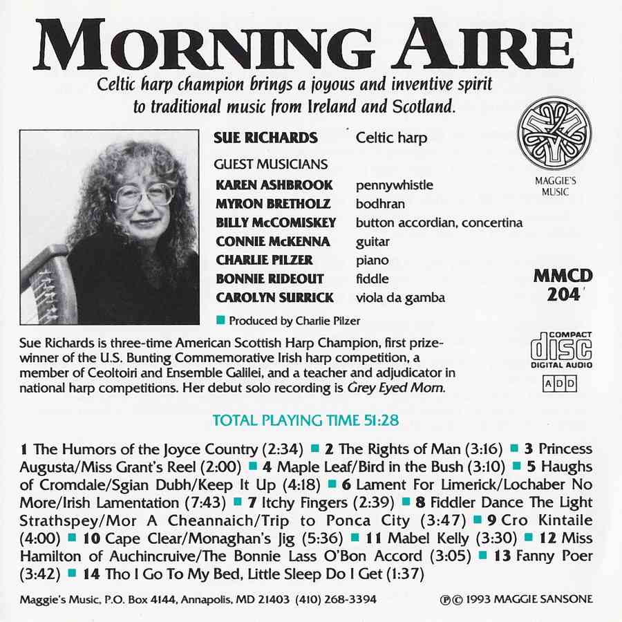 Sue Richards - Morning Aire MMCD204 back