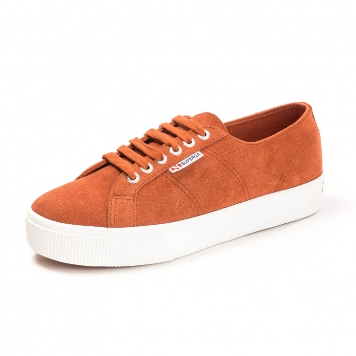 Superga 2730 Rusty Brown Suede Flatform Trainers main