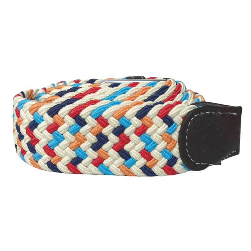 Swole Panda Repreve Woven Belt Multi Colour Zigzag SP-RWB-29 rolled-up side