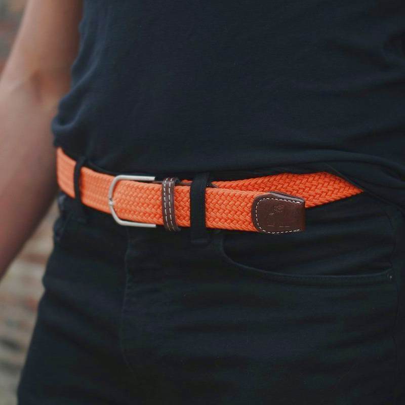 Swole Panda Repreve Woven Belt Orange SP-RWB-01 on model