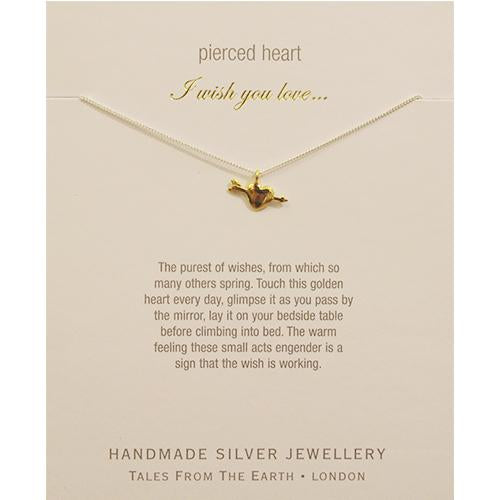Tales From The Earth Wishing Charm Pierced Heart Necklace on card