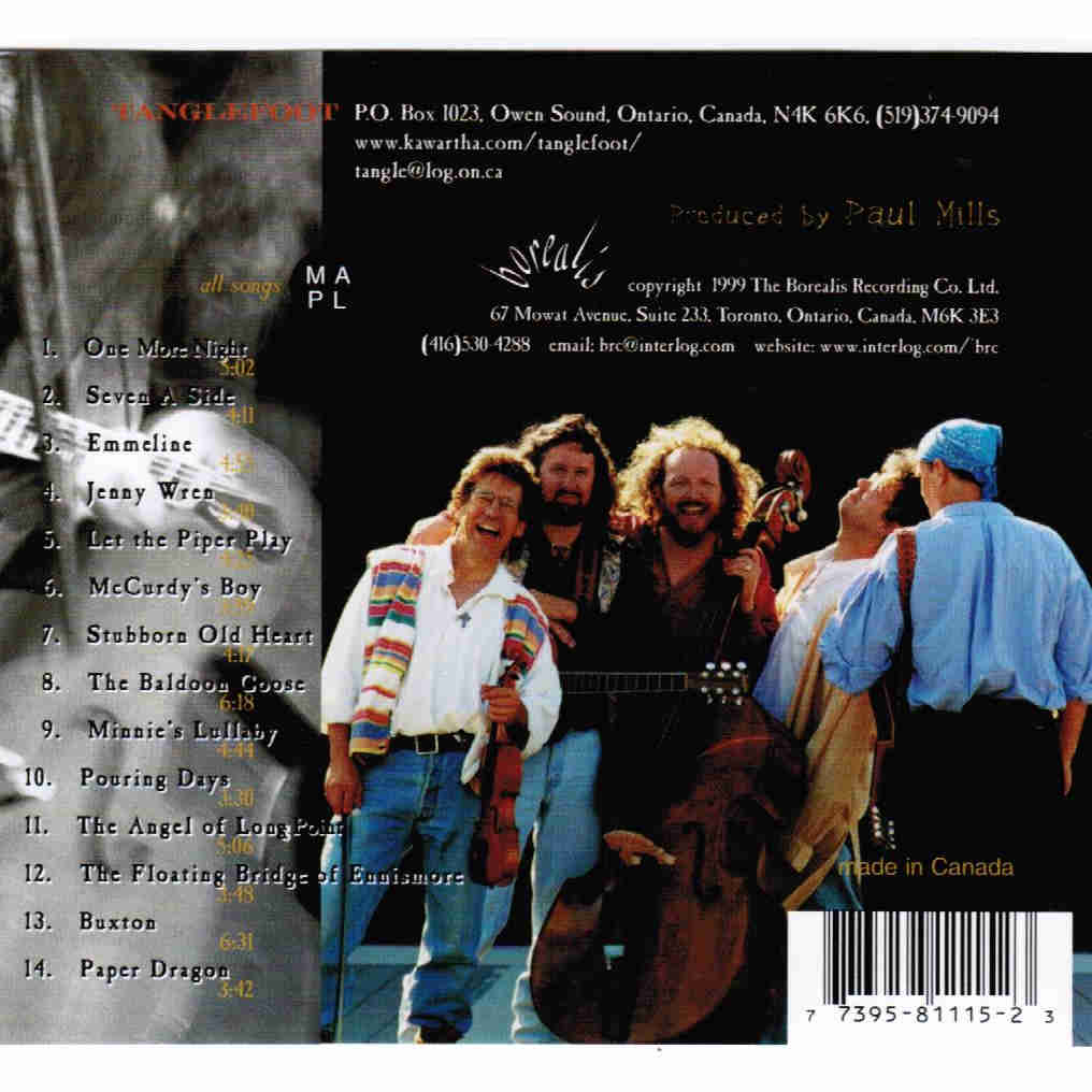 Tanglefoot Full Throated Abandon CD back cover
