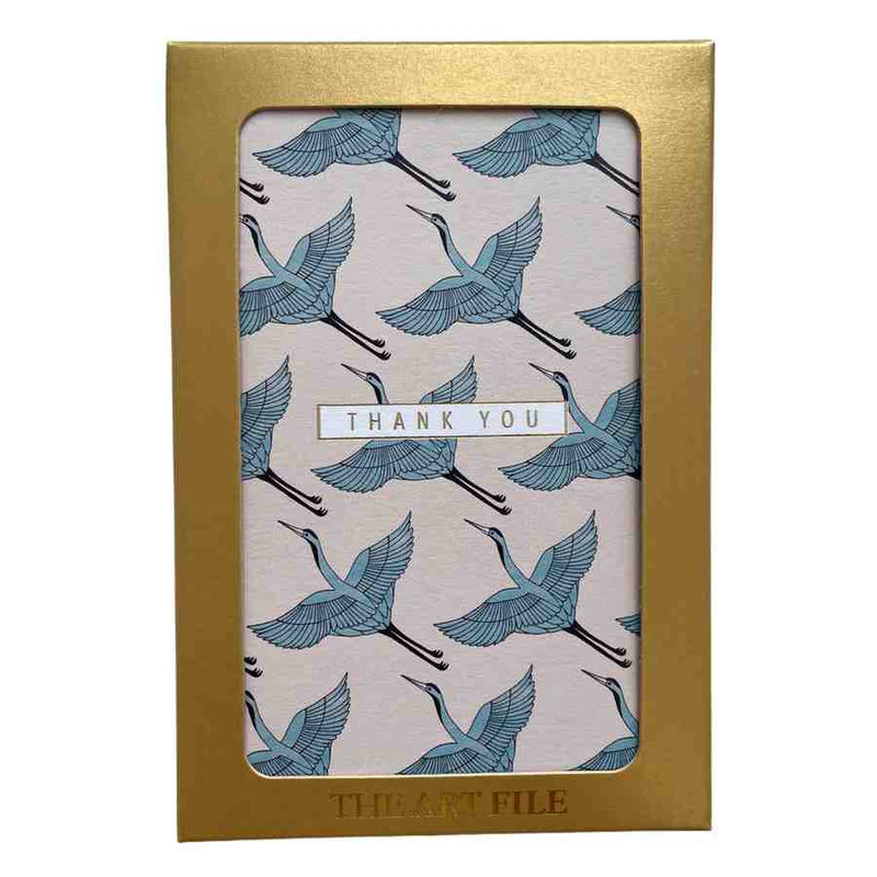 Thank You Note Cards Blue Cranes Box of 10