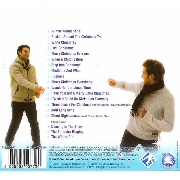 The MacDonald Bros - Merry Christmas CD back cover