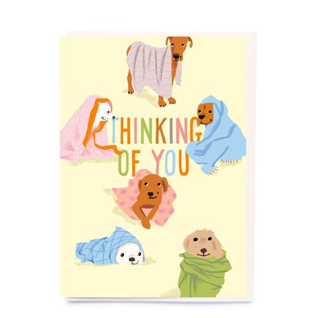 Thinking Of You Card - Puppies in Blankets BN016