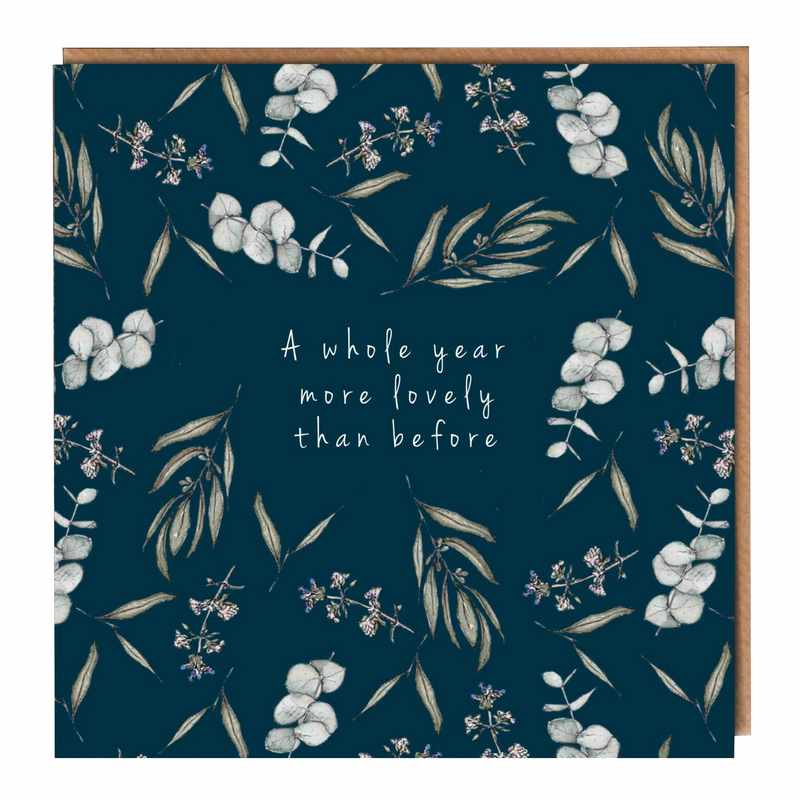 Toasted Crumpet Designs Greetings Card A Whole Year More Lovely Than Before EF37 front