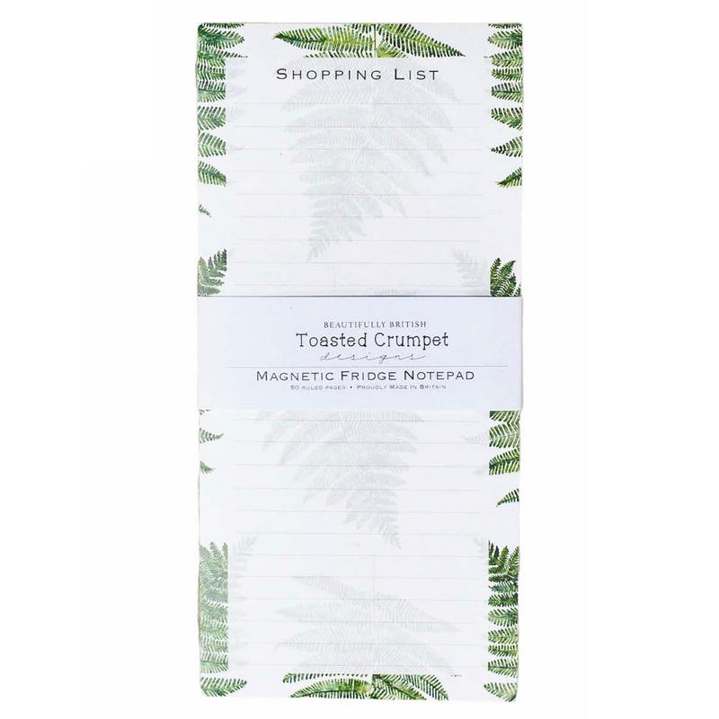 Toasted Crumpet Fern Pure Magnetic Shopping List Pad SPAD23 front