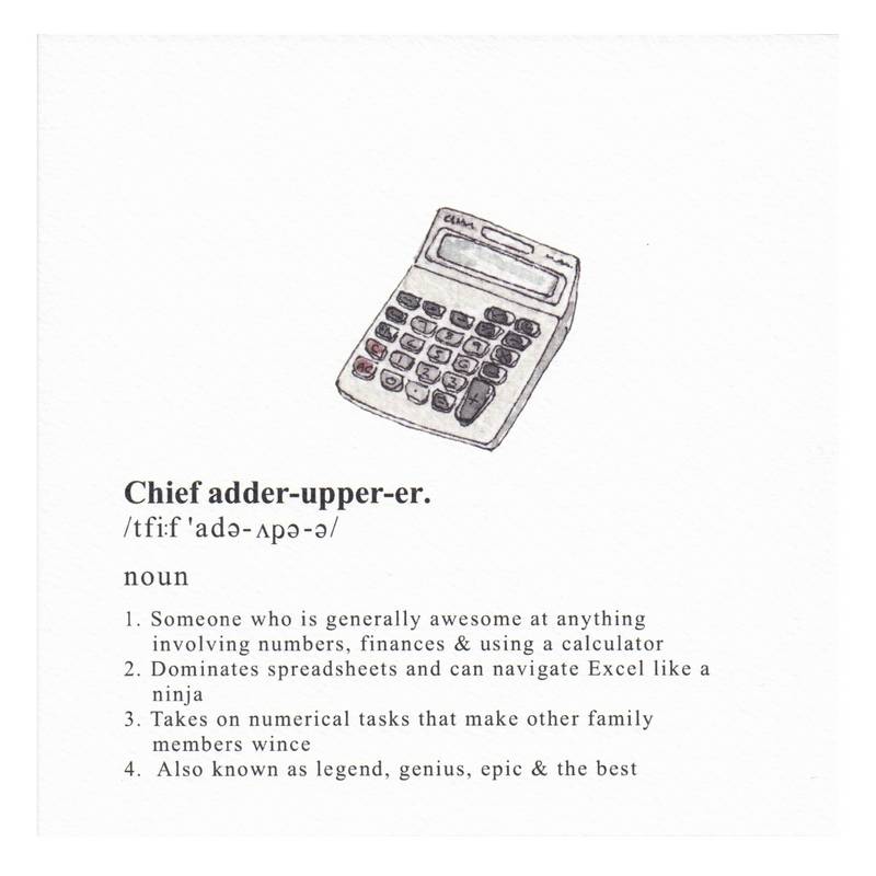 Toasted Crumpet Greetings Card Chief Adder-upper-er CG15 main