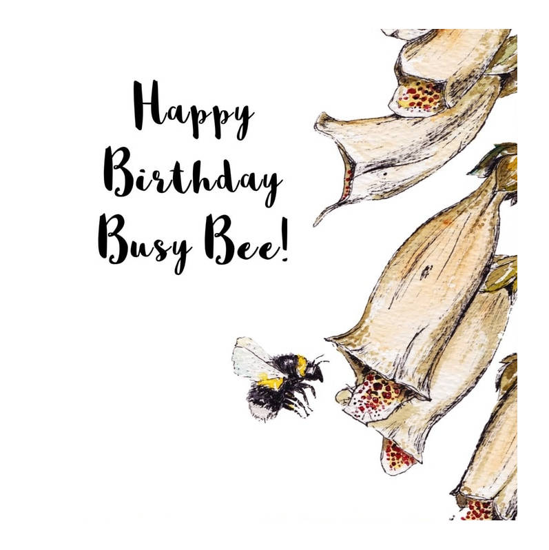 Toasted Crumpet Greetings Card Happy Birthday Busy Bee BB06 front