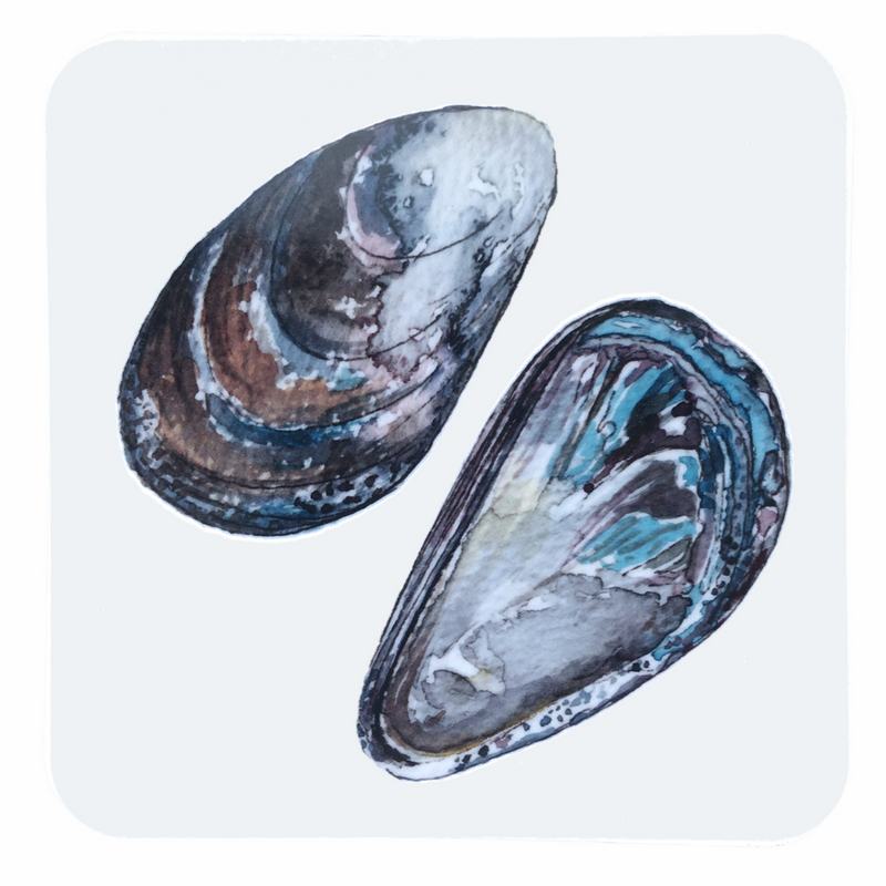 Toasted Crumpet Luxury Coaster Mussel Shells TWC31 front