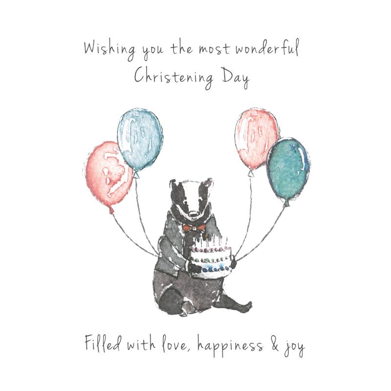 Wonderful Christening Badger Card