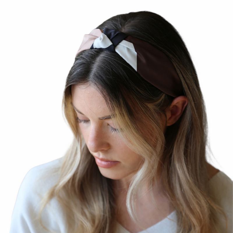 Tutti & Co Earth Knot Headband HB45 on model 1