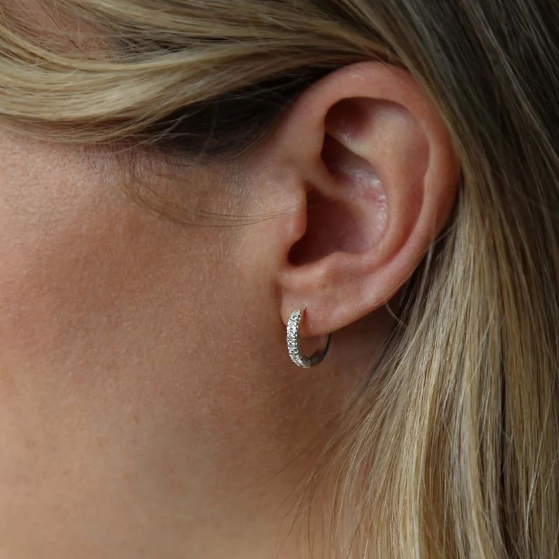 Tutti & Co Glimmer Earrings Silver EA471S on model
