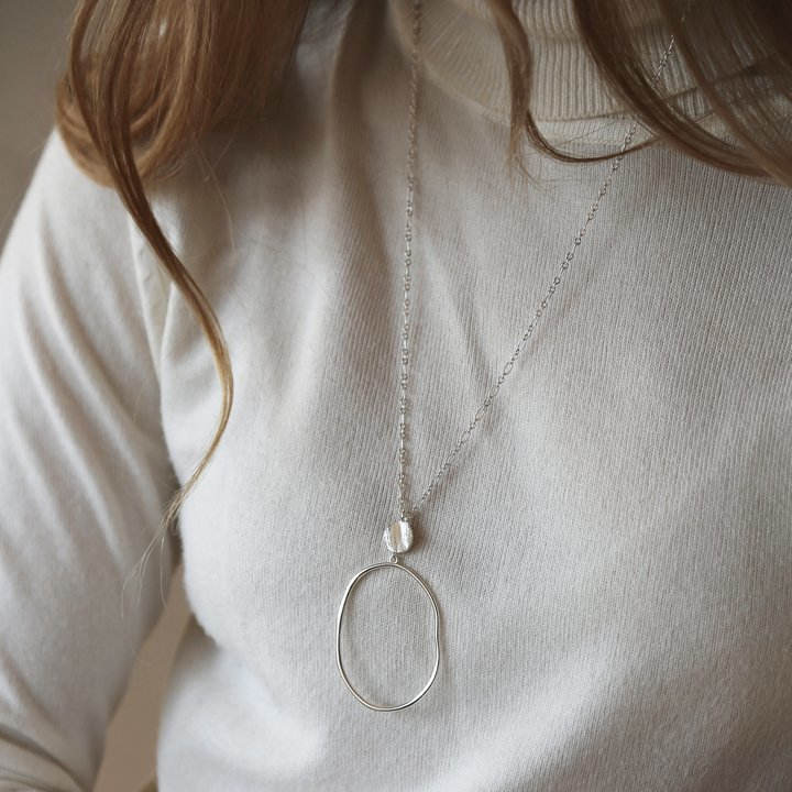 Tutti & Co Imperial Necklace Silver Plate NE504S on model