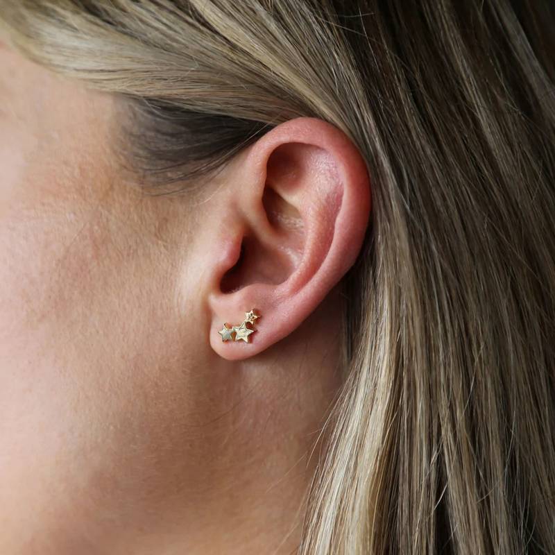 Tutti & Co Jewellery Celeste Earrings Gold EA472G on model