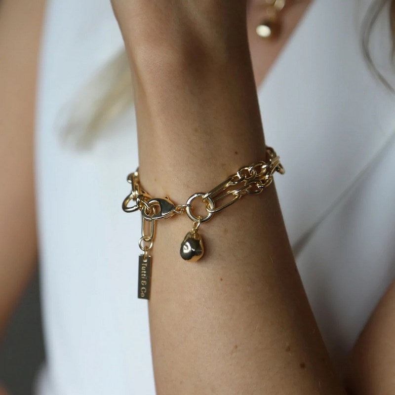 Tutti & Co Jewellery Horizon Bracelet Gold BR560G on model