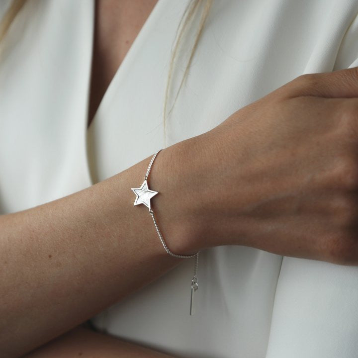 Tutti & Co Midnight Star Bracelet Silver BR540S on model