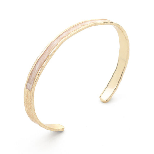 Tutti & Co Pearl Enamel Bangle Gold-Plated BR544G main