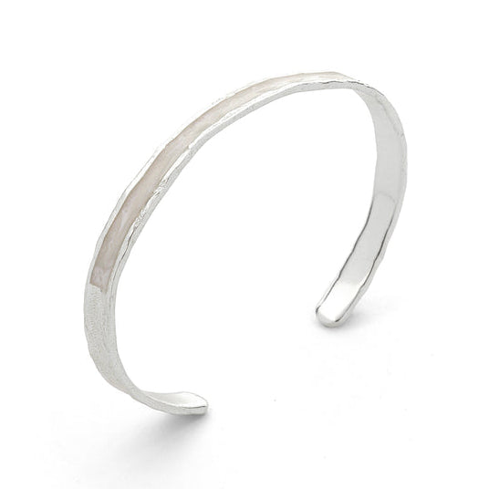Tutti & Co Pearl Enamel Bangle Silver-Plated BR544S main