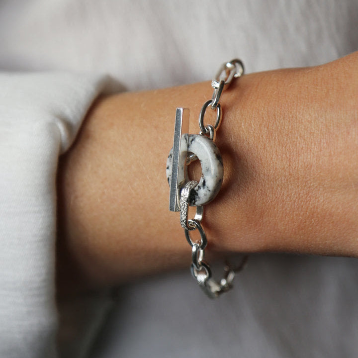Tutti & Co Quartz T-Bar Bracelet Silver BR552S on model