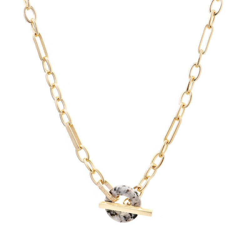 Tutti & Co Quartz T-Bar Necklace Gold NE554G main