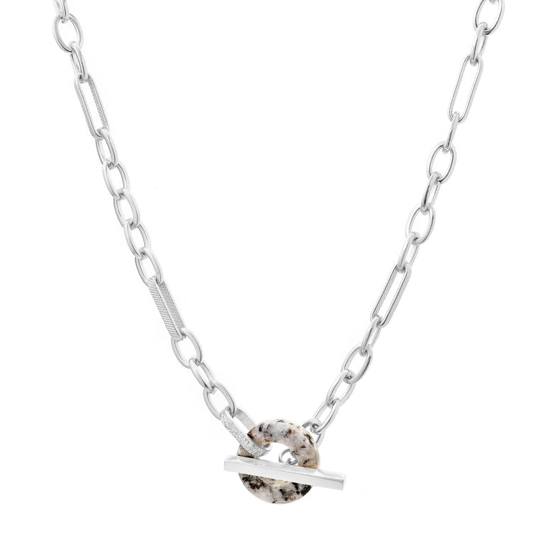 Tutti & Co Quartz T-Bar Necklace Silver NE554S main