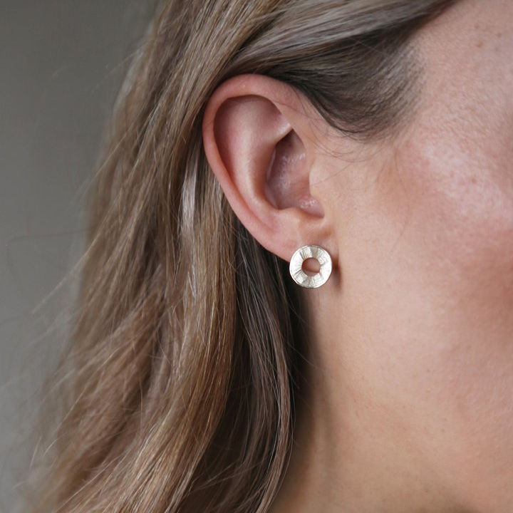 Tutti & Co Sunrise Earrings Gold EA407G on model