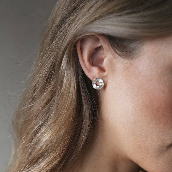 Tutti & Co Sunrise Earrings Silver EA407S on model