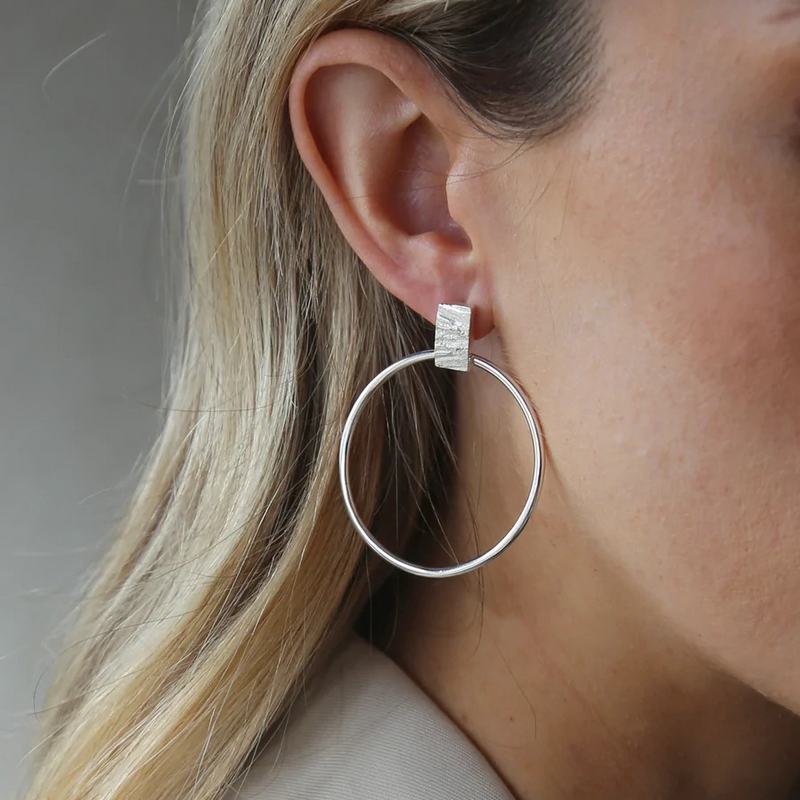Tutti & Co Sunset Earrings Silver EA469S on model