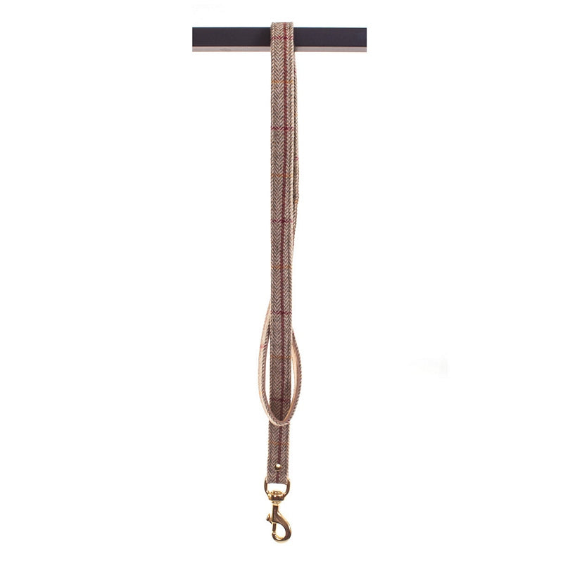 Tweed Dog Lead Raspberry Flash 100cm
