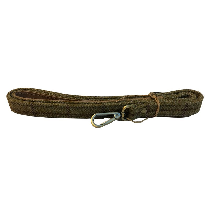 Tweedmill Traditional Tweed Dog Lead in Sage Green foldedTweedmill Traditional Tweed Dog Lead in Sage Green folded