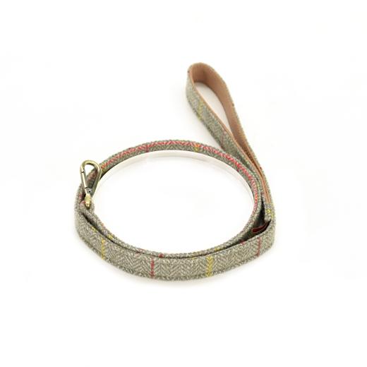 Tweedmill Traditional Tweed Dog Lead in Sage Green looped