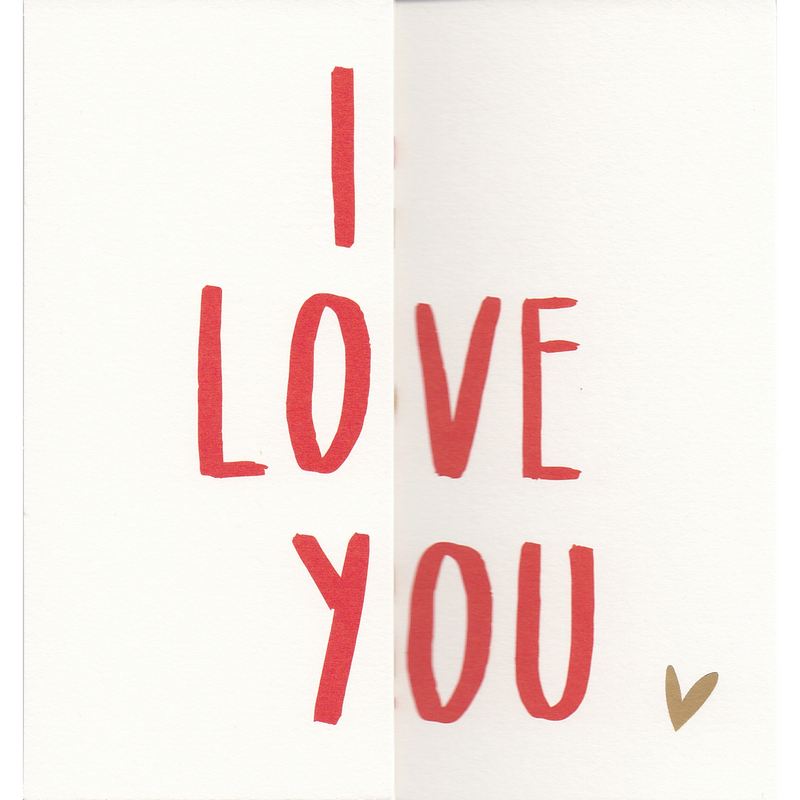 Valentines Card - I Love You (Zig-zag card) front