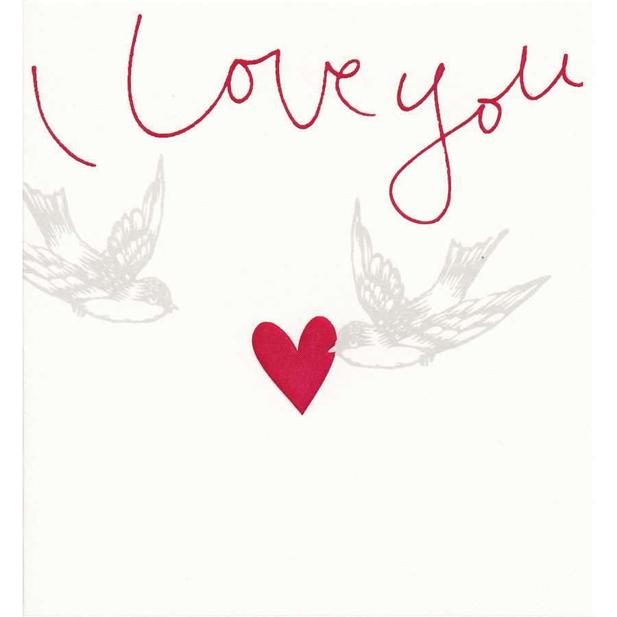 Valentines Card - Lovebirds With Heart