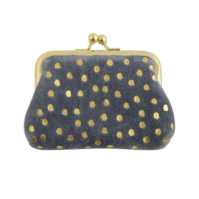 Velvet Clip Close Purse Blue 240948 front