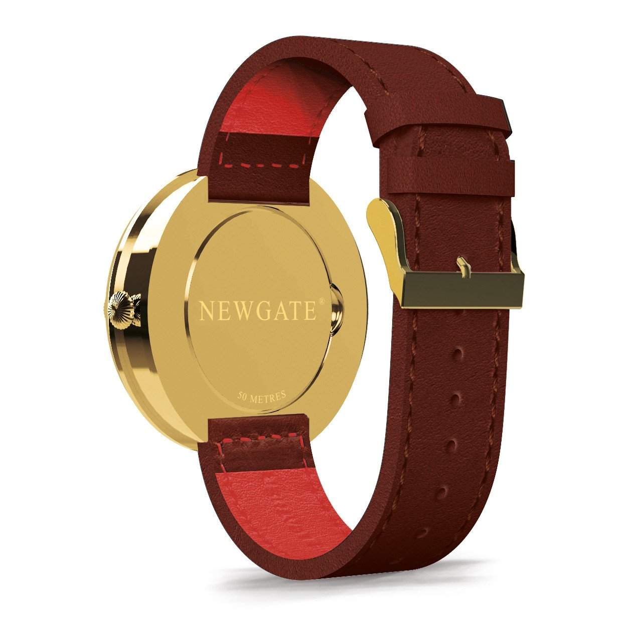 Newgate Watches - The Ship Watch - Brass Case, Brown Strap back