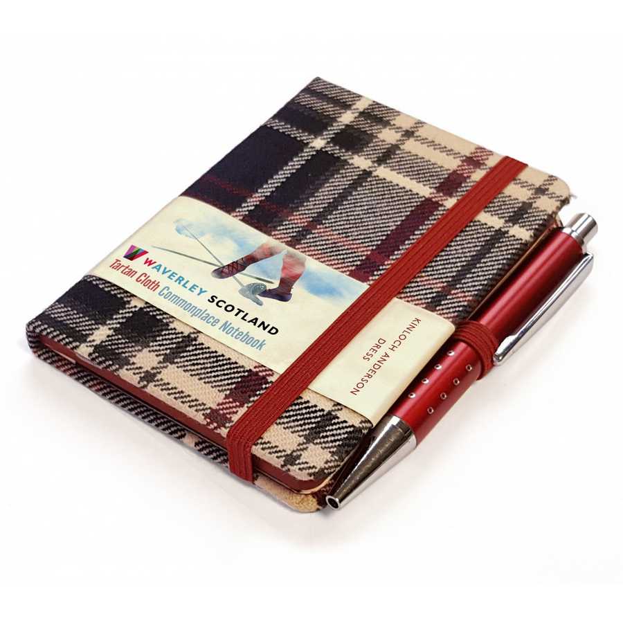 Waverley Scotland Tartan Cloth Mini Notebook and Pen Dress Tartan