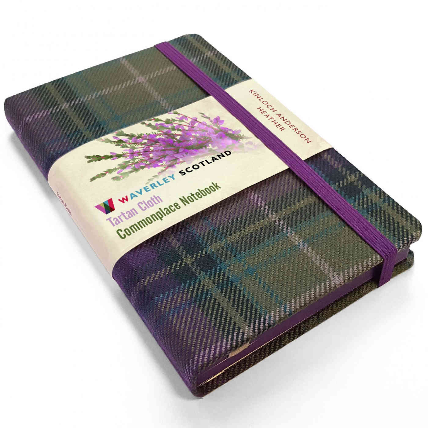 Waverley Scotland Tartan Cloth Notebook Heather
