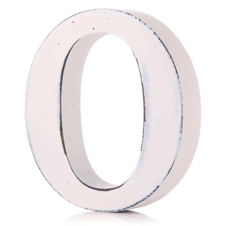 White Wooden Letter 11cm - O