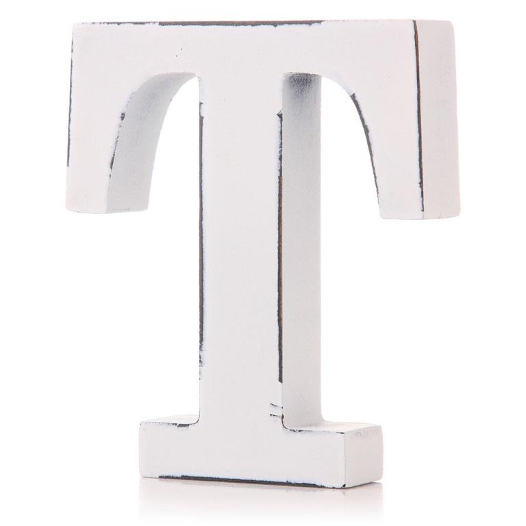 White Wooden Letter 11cm - T