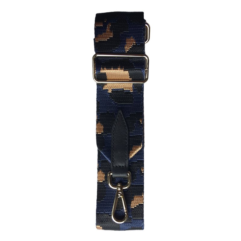 Wide Bag Strap Blue & Gold Camo