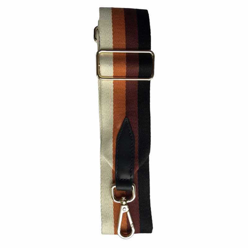 Wide Bag Strap Graded Brown Stripes front