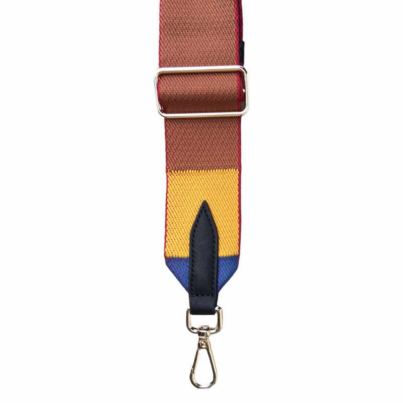 Wide Bag Strap Multi-colour bands end