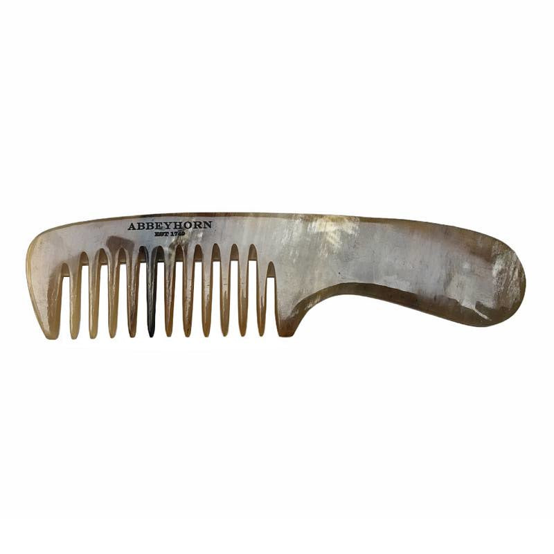 Wide Tooth Horn Comb with Handle 19x5cm
