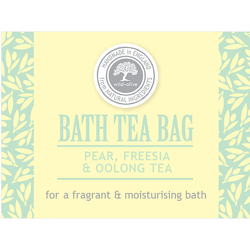 Wild Olive Bath Teabag Pear, Freesia & Oolong Tea front