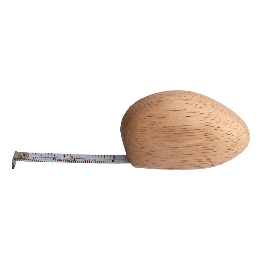 Wooden Pebble Tape Measure extended