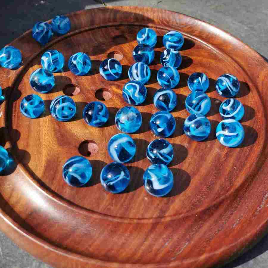 Wooden Solitaire in play