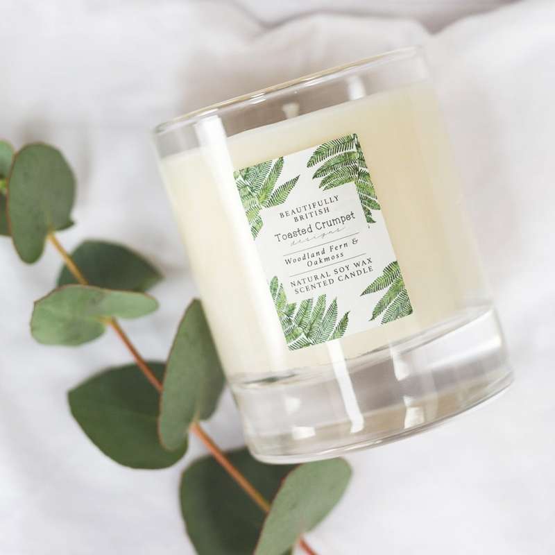 Woodland Fern and Oakmoss Glass Candle BC23 lifestyle