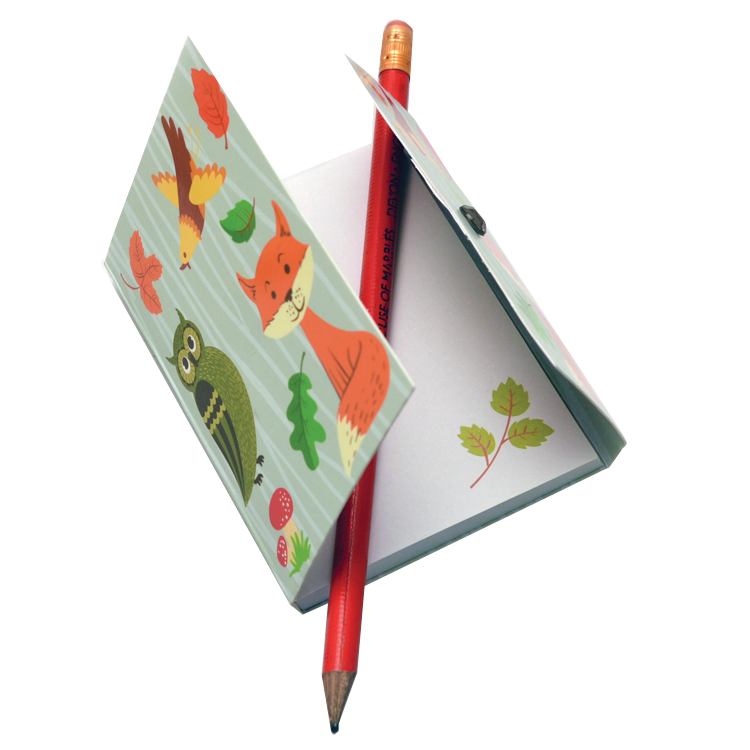 Woodland Mini Magnetic Notepad 402274 fox & bird open