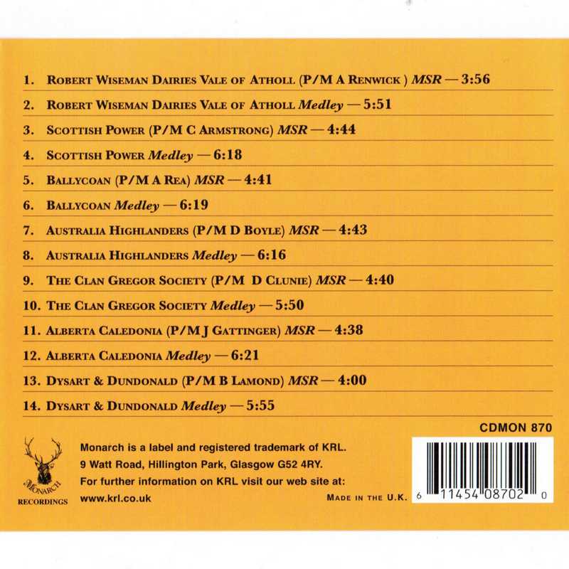 World Pipeband Championships CD 2006 Vol 2 CDMON870 track list